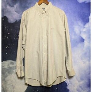 Ralph Lauren Stripe Button Down Mens Shirt Size 17-35 Classic Cotton Polo